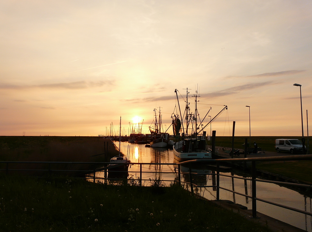 Sonnenuntergang Spieka Neufeld Hafen