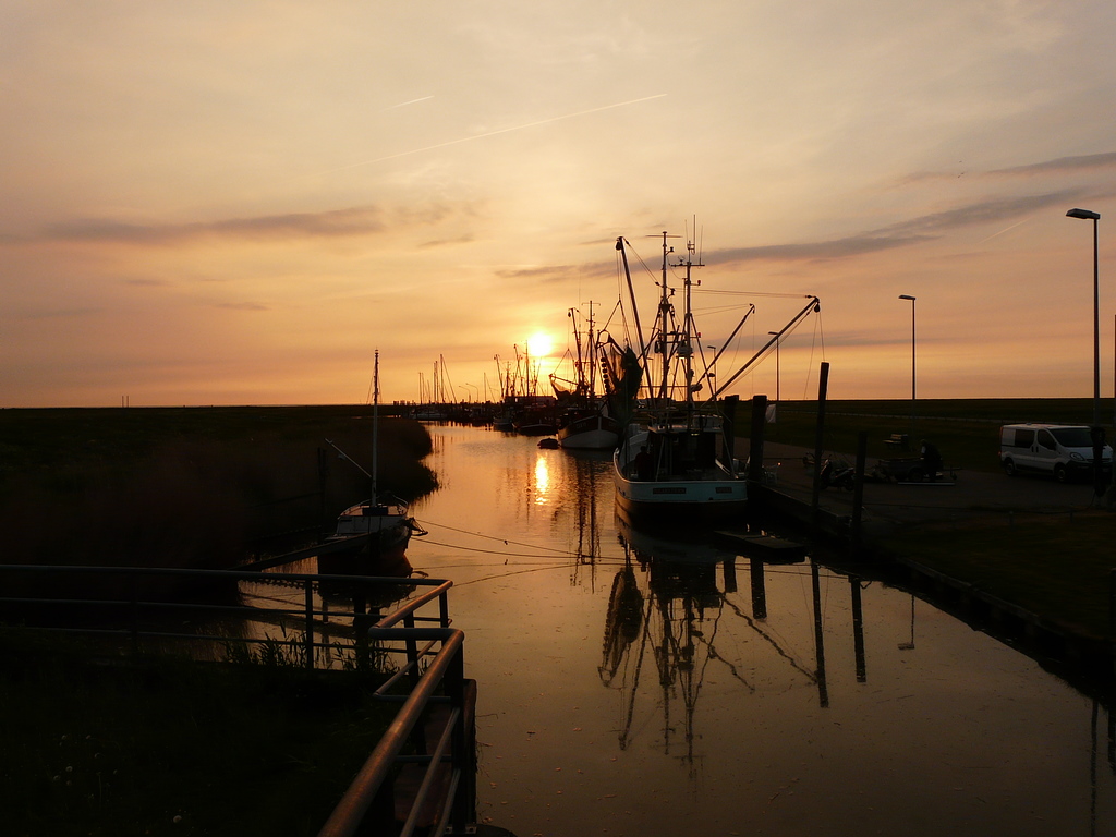 Sonnenuntergang Spieka Neufeld Hafen