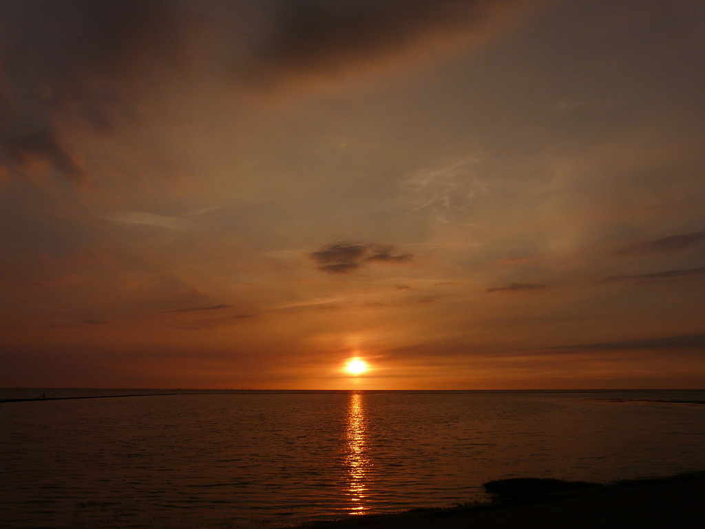 Sonnenuntergang Spieka Neufeld Hafen