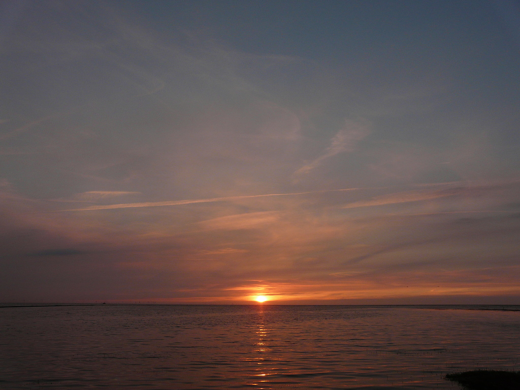 Sonnenuntergang Spieka Neufeld Hafen